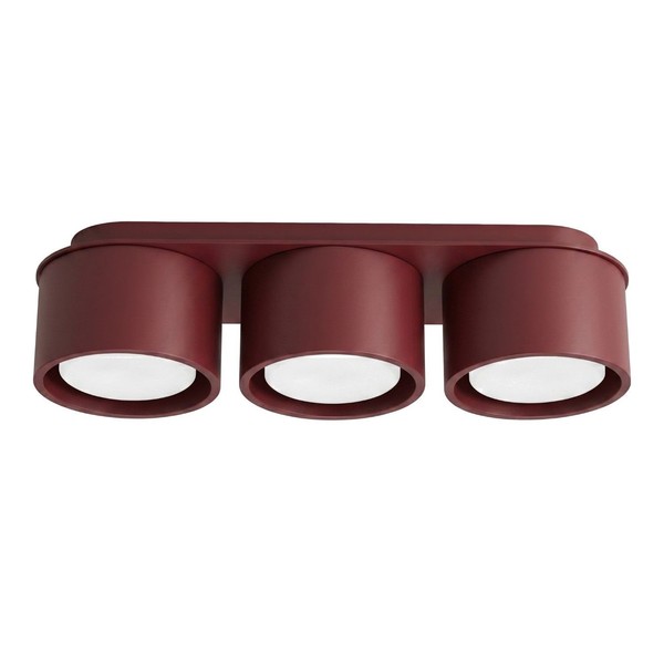 Deckenlampe Aluminium Burgund GX53 Flur L:32,4 Cm 3-Flammig Deckenleuchte BüRo-image