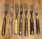 Lot Of 7 Mismatching Civil Ware Era Forks 3 And 4 Prong Wood Pewter?