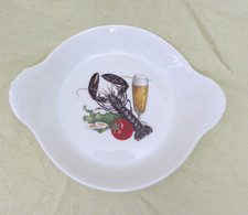 Cordon Bleu blue 2 handle small round dish LOBSTER beer 7 5/8" or 5 1/2 stamp