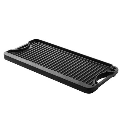 Uimoso 20x10in Dual-Sided Cast Iron BBQ Griddle with Pre-Seasoned Surface