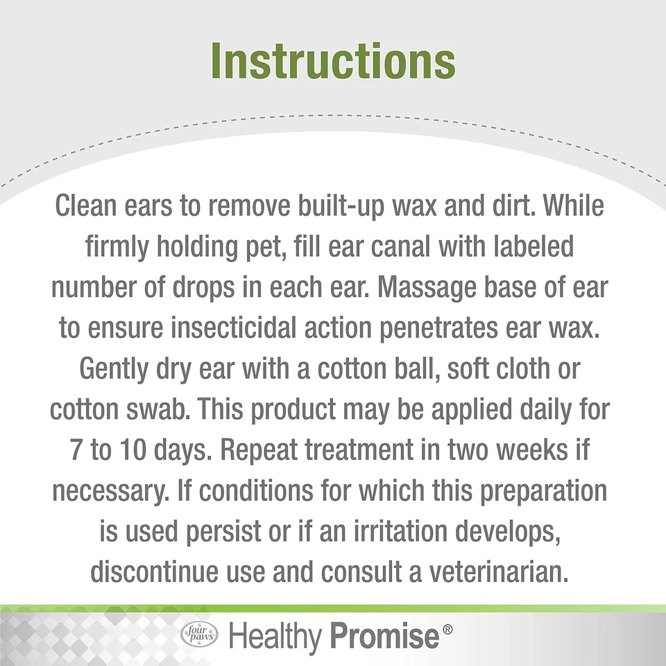 Solución calmante Four Paws Healthy Promise Grooming aloe oreja ácaros...  Foto 4 de 4