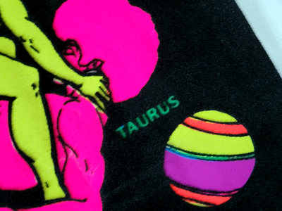 Vintage AFRONOMICAL WAYS Blacklight Poster 1972 Zodiac Lovers