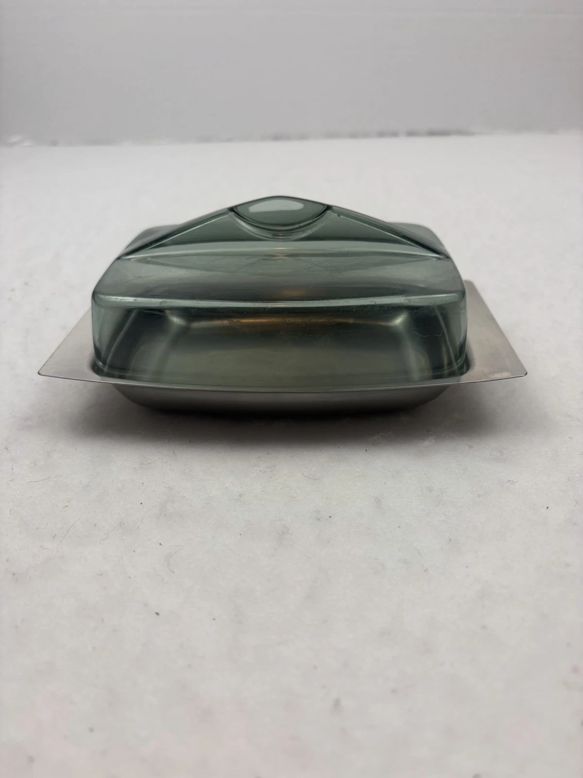 Vintage Kalmar Butter Dish With Lid Mid Century Modern Denmark Stainless