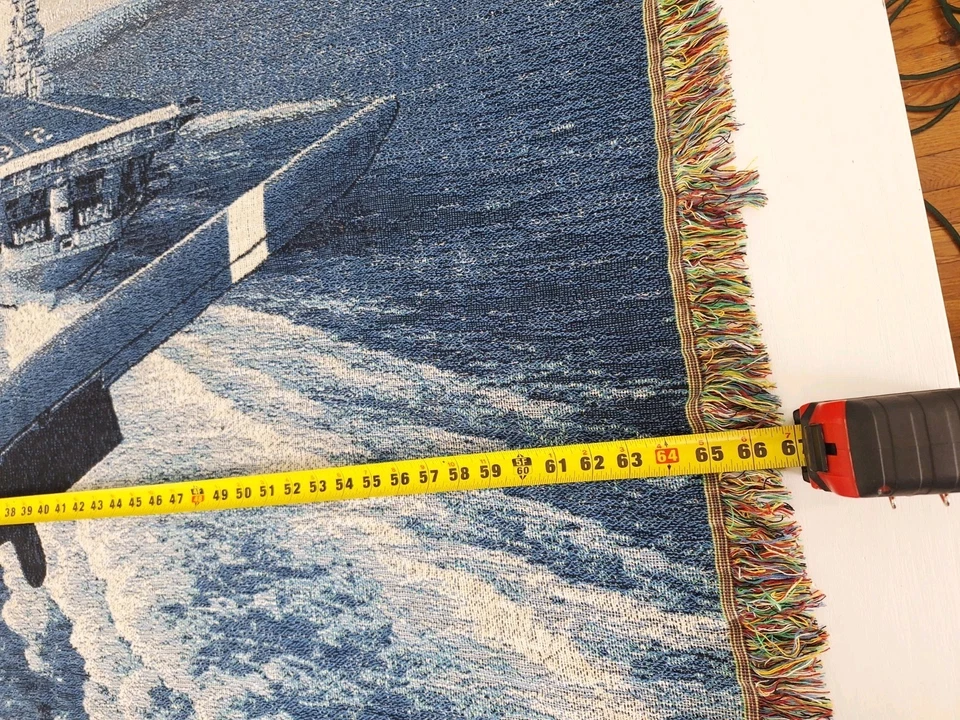 Manta de tapiz militar de la Marina Segunda Guerra Mundial avión acorazado colgante de pared Foto 4 de 4