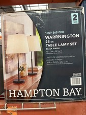 Hampton Bay Warrington 24.5in Table Lamp Set of 2 Black