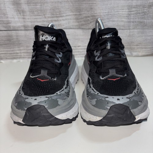 Hoka Men’s 8 D one one Stinson 7 Shoes Trail Running Sneaker Black Gray EUC!! - Picture 3 of 16