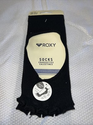 ROXY Toeless Yoga Socks W/Grips for Women Non Skid Sole Split Open Toe NEW!!