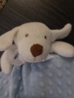 Blankets and Beyond White Blue Dog Lovey Baby Satin Trim Minky Dots SF Home — photo 6