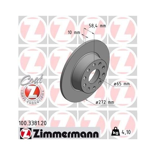 Zimmermann 100.3381.20 Bremsscheibe Hinterachse FüR Vag-image