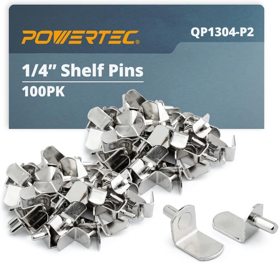 100 pasadores de estante de 1/4", soporte en L níquel, pulido, gabinete y estantería fuertes... - Imagen 3 de 4