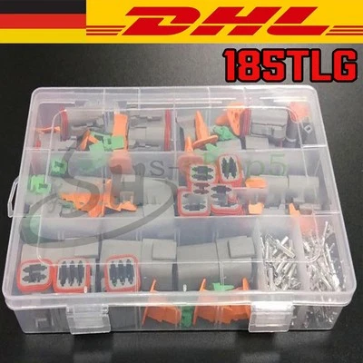 MARKENLOS DEUTSCH DT Kompatibel KFZ 180 Set Kasten 2 3 4 6 Polig Stecker Crimp mit Koffer