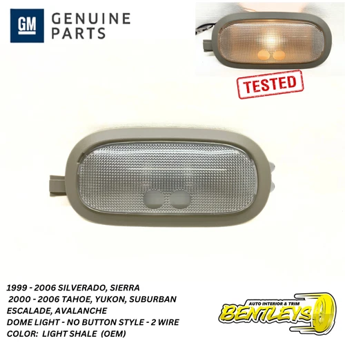1999-2006 SILVERADO SIERRA TAHOE OVERHEAD DOME LIGHT - NO BUTTONS - 2 WIRE SHALE