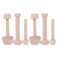  6pcs Mini Tart Mold: Wooden Egg Tart Shell Mold - Baking Cupcake And Tartlet