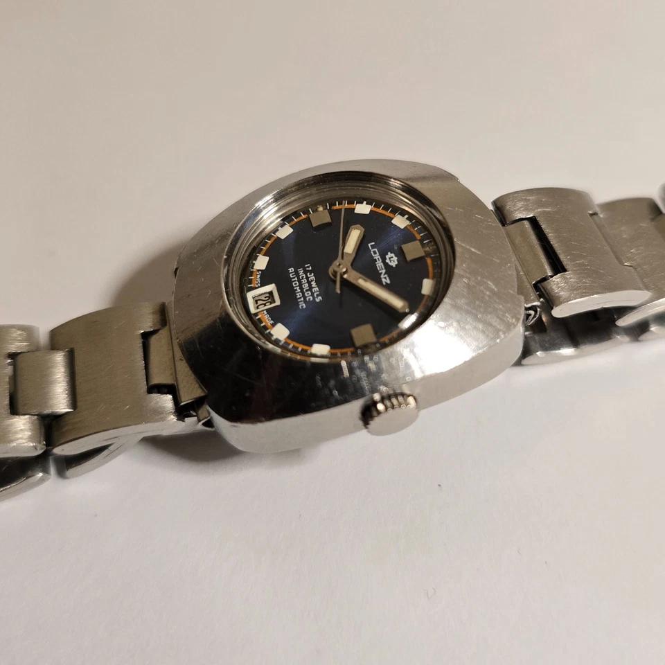 Orologio Lorenz Automatico Vintage Calibro ETA 2551 Acciaio Swiss Made Funziona - Immagine 2 di 4