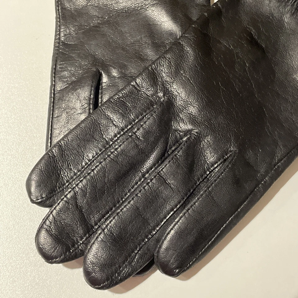 Guantes de cuero Wilsons puño de piel sintética forro térmico negros grandes para mujer’s Foto 4 de 4