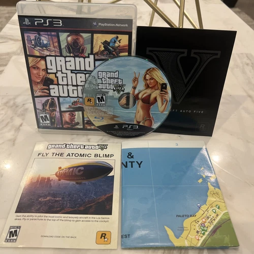 Grand Theft Auto V 5 (Sony PlayStation 3 PS3, 2013) Rockstar Same Day Shipping