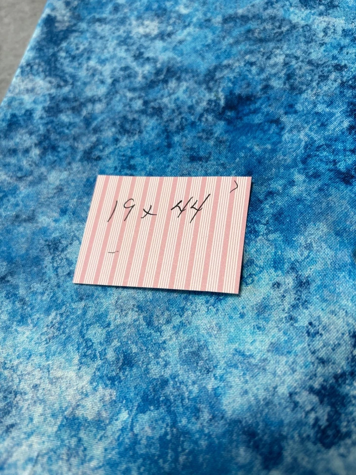 Blue Textured Cotton Fabric 19" x 44" Sewing Quilting - Image 3 of 4