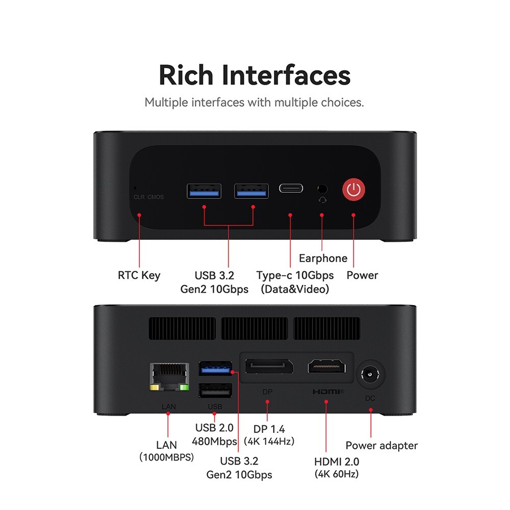 Beelink mini pc ser5 5800H AMD Office Computer RAM16GB SSD500GB 8