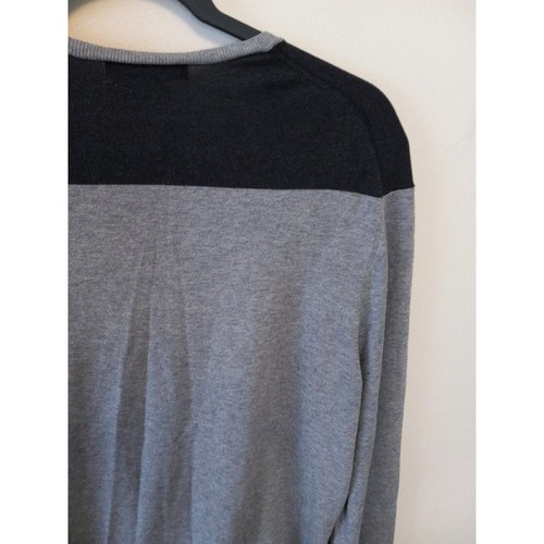 Banana Republic Sweater Mens Medium V-neck Sweater Grey With Black Pullover - Picture 9 of 12