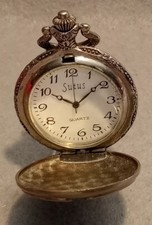 Very Nice Sutus Quartz Mens Pocket watch with The American Eagle on the Case