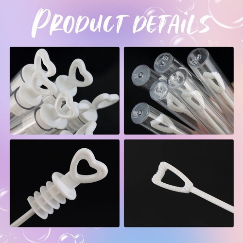 10 Mini Heart Bubbl Tubes Party Bag Filler Wedding Favours Table Decor Kids Gift - Picture 11 of 14