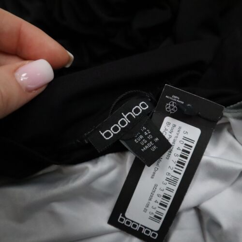BNWT Boohoo Women's Size 10 Naked Body Print Slinky Black White Gray Dress - Picture 4 of 8