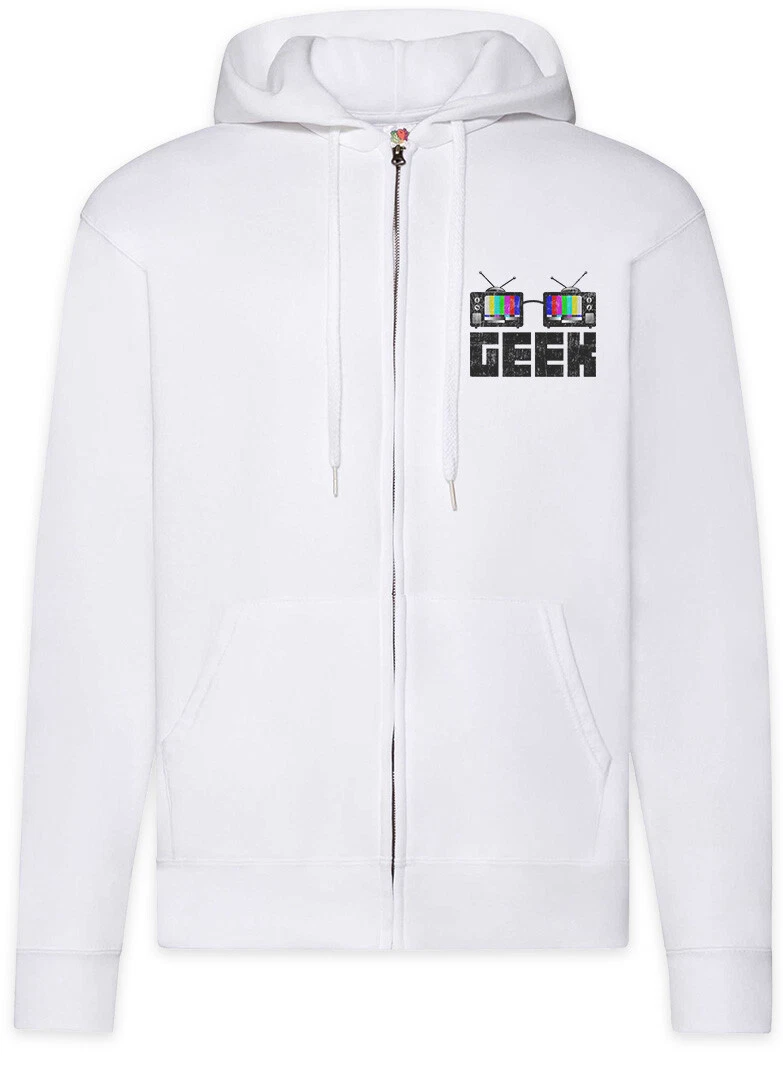 Geek TV Glasses Zipper Hoodie Nerd TV Fun Glasses Admin Coder Computer Scientist