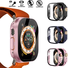 Hard Case Cover For Apple Watch Ultra 2 3 Tempered Glass Screen Protector 49mm