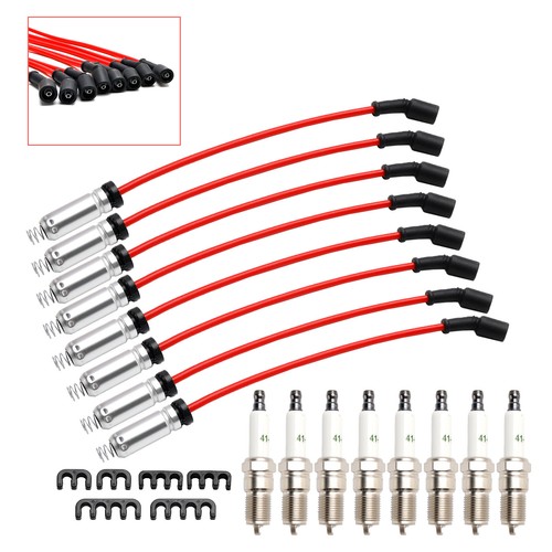 8x Spark Plugs +Wires 10.5mm Set 19299585 For Chevy GMC 4.8L 5.3L 6.0L V8 A3 - Picture 3 of 23