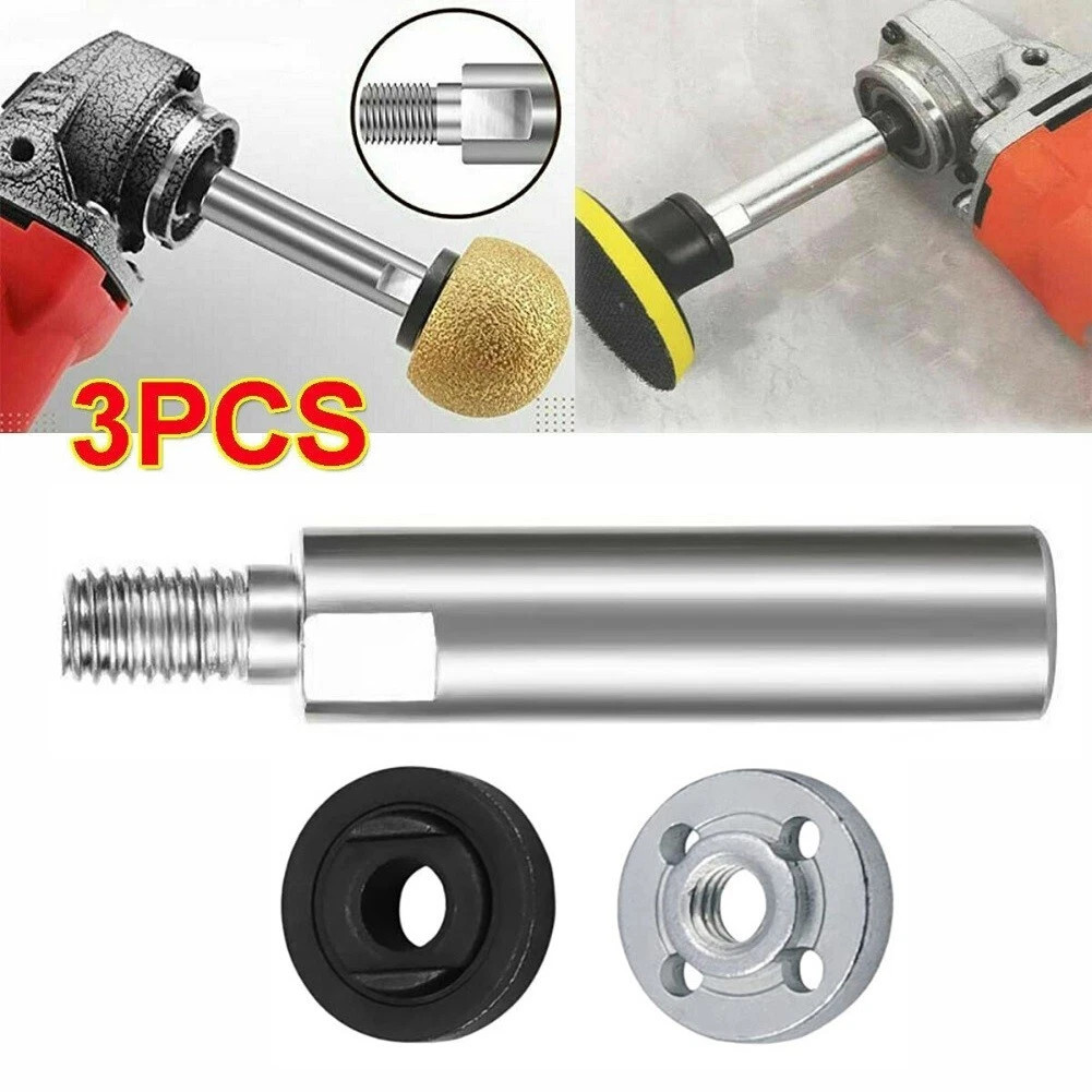 3pcs Angle Grinder Extension Connecting Rod 80mm M10 Thread Shaft Polisher Lock