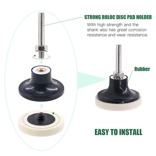 10Pc 3inch R-type Wool Felt Polishing Wheel Buffing Pad Holder For Angle Grinder - Picture 4 of 10