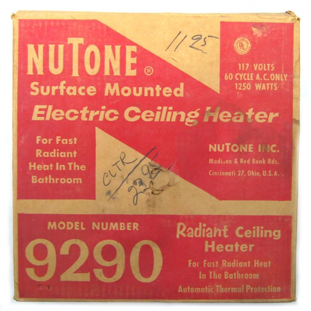 Vtg Mid Century Nutone 9290 Electric Radiant Ceiling Heater New in Box  Bathroom | eBay