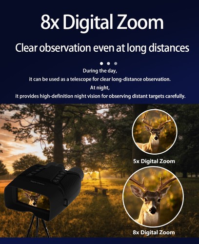 CZ080 Night Vision Binoculars Goggles HD IR 4K 8X Digital Zoom Hunting Wildlife - Picture 6 of 23