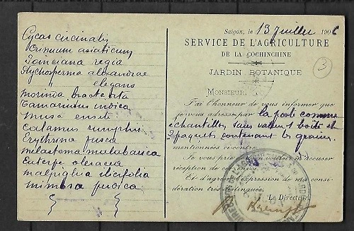 FRECH INDOCHINA LOT WRAPPER 3 CTS PMKD SAIGON 1897 and PC LIKE 9 TO AUSTRIA FVF - Image 3 of 3