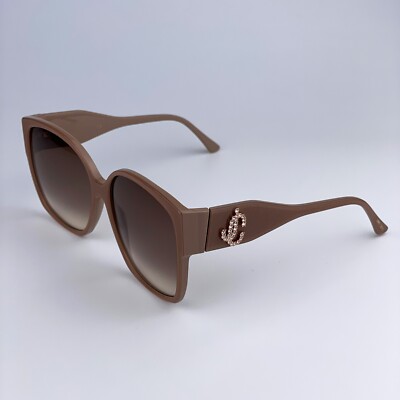 SALE! NEW Jimmy Choo Noemi/S KON HA Nude Glitter Gradient Square Women Sunglasse Jimmy Choo Sunglasses NOEMI/S KON HA Nude Glitter Brown  main image 3