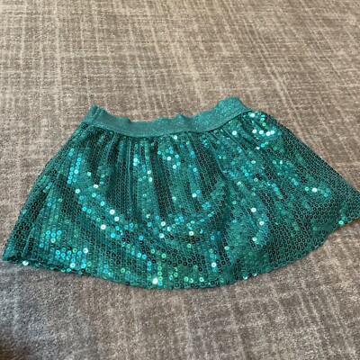 Justice Teal Squins Skirt With Attached Shorts In Multiple Sizes