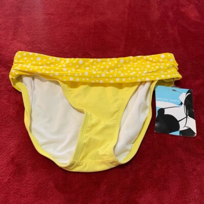 NEW! Women's Simply Swim Bikini Bottom, Size 8, Yellow