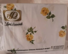 Vtg NOS Lady Pepperell 54×76 Miralux Permanent Press Percale Sheet Print Bedding