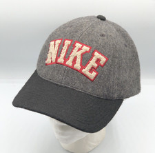 Vintage Nike Wool Blend Snapback Spell-Out Raised Letters Hat Made in USA Cap