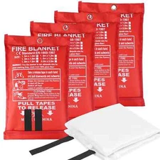4 PC * 39''x39'' Retardant Blankets Large Fire Blanket Fiberglass Emergency