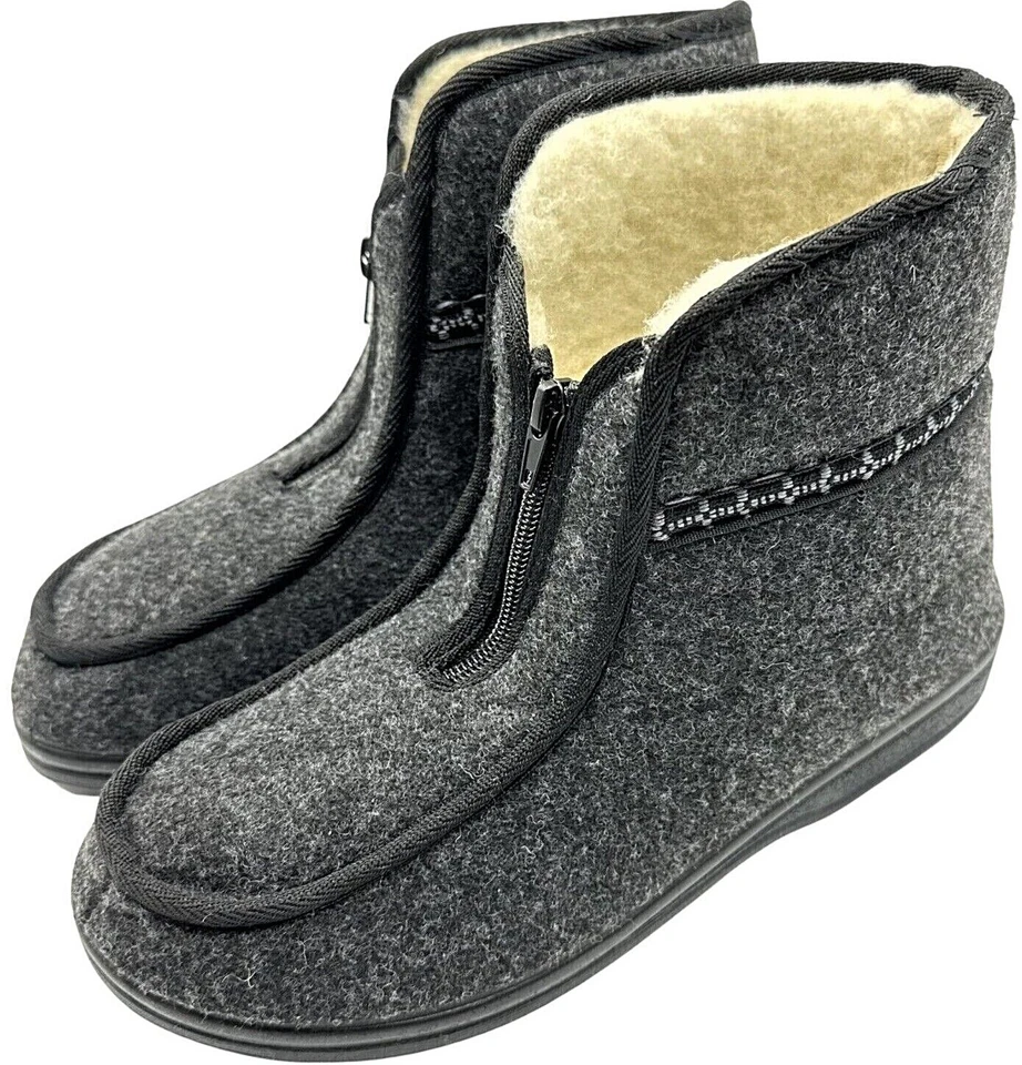 Herren Winter Hausschuhe Filz Hüttenschuhe Schafwolle Filzpantoffeln Schurwolle - Bild 2 von 4