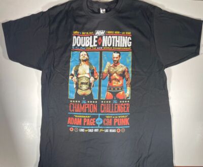 AEW Double Or Nothing 2022 CM Punk Hangman Page I Was There XL Event T-Shirt