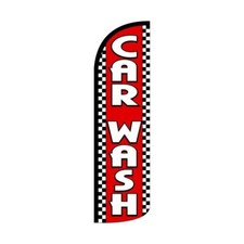 Car Wash Swooper Flutter Feather Flag  3ft W x 11.5ft Tall