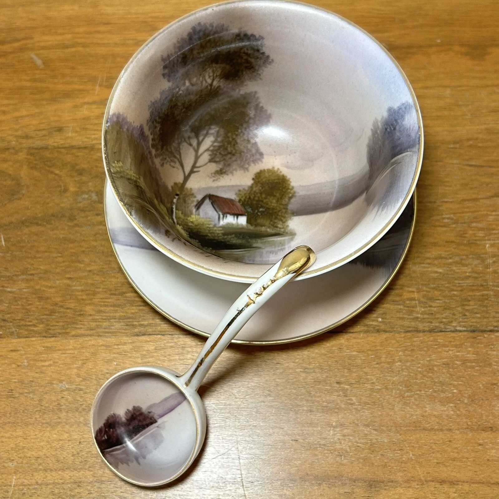 Noritake Mayo Sauce Mayonnaise Set Bowl Saucer Ladle House Morimura c1911-1922