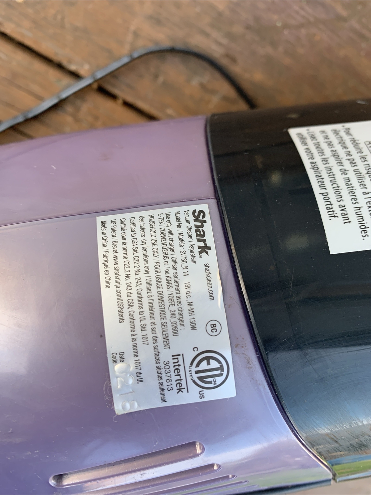 Shark Cordless Handheld Vacuum Cleaner Purple SV780 N Tested Works Has Charger ! eBay