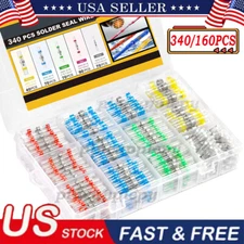 500PCS Self Soldering Heat Shrink Butt Connector Solder Sleeve Wire Terminal Kit