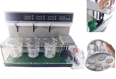 Tablet Disintegration Apparatus with 18 Glass Tubes for Lifting Basket 3 Cups