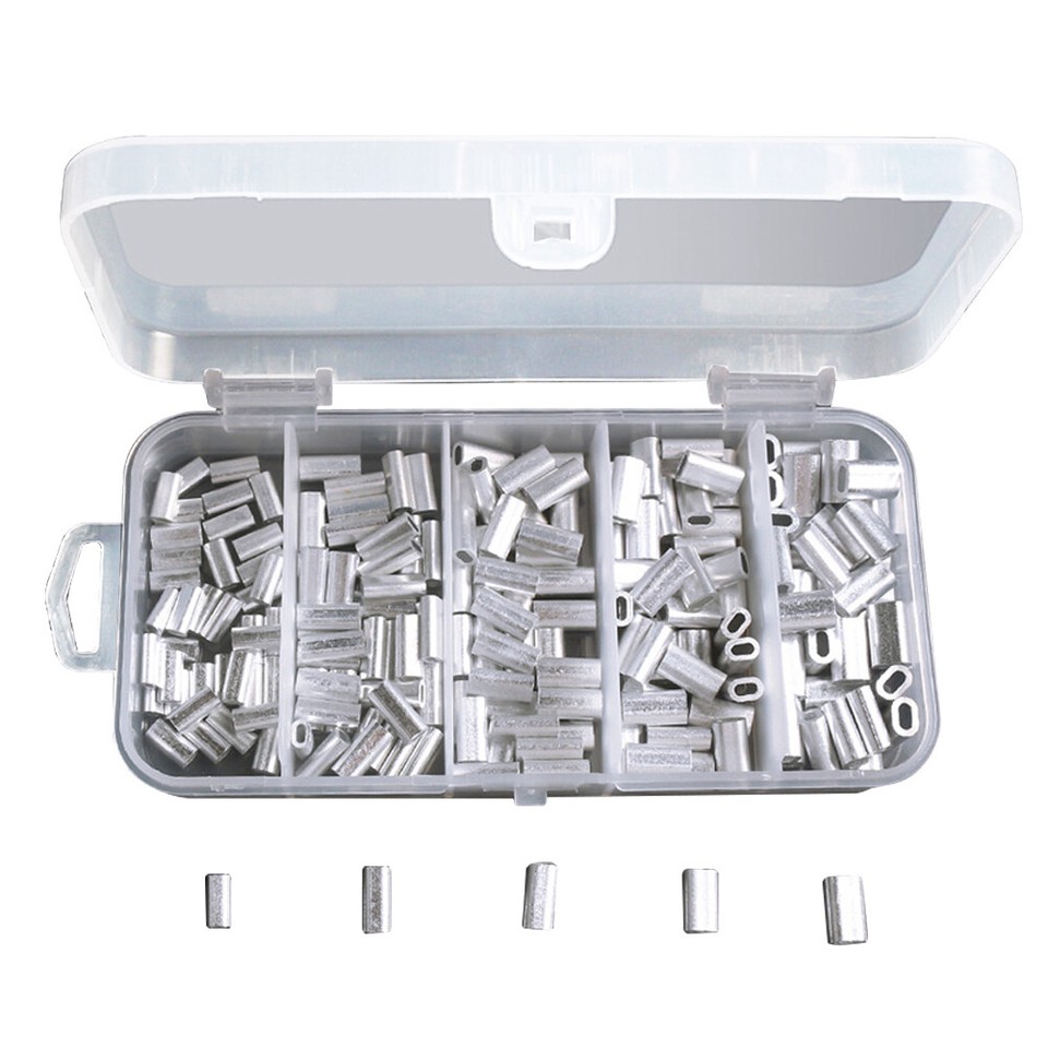 200/250pcs Aluminum Fishing Crimping Sleeves Connector Line Accessories