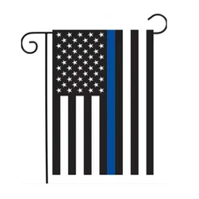 Thin Blue Line USA Garden Flag Decorative Flags 18x12.5' Police Lives Matter