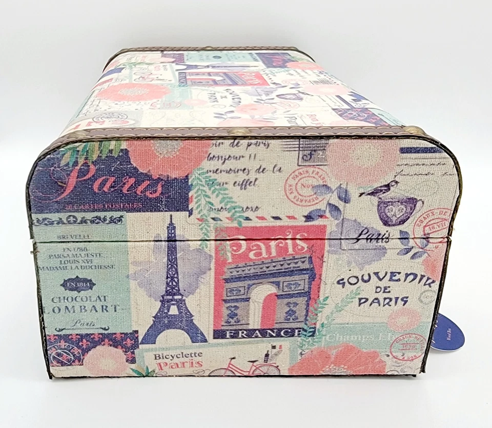 Небольшой французский сундук для хранения из ткани и кожи - Изображение 4 из 4